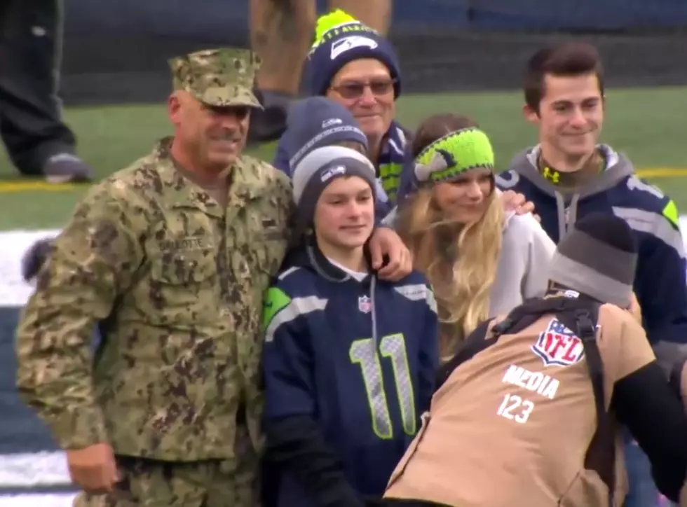 Area Man Deployed For A Year Surprises Family With Reunion At Seahawks Game  [VIDEO]
