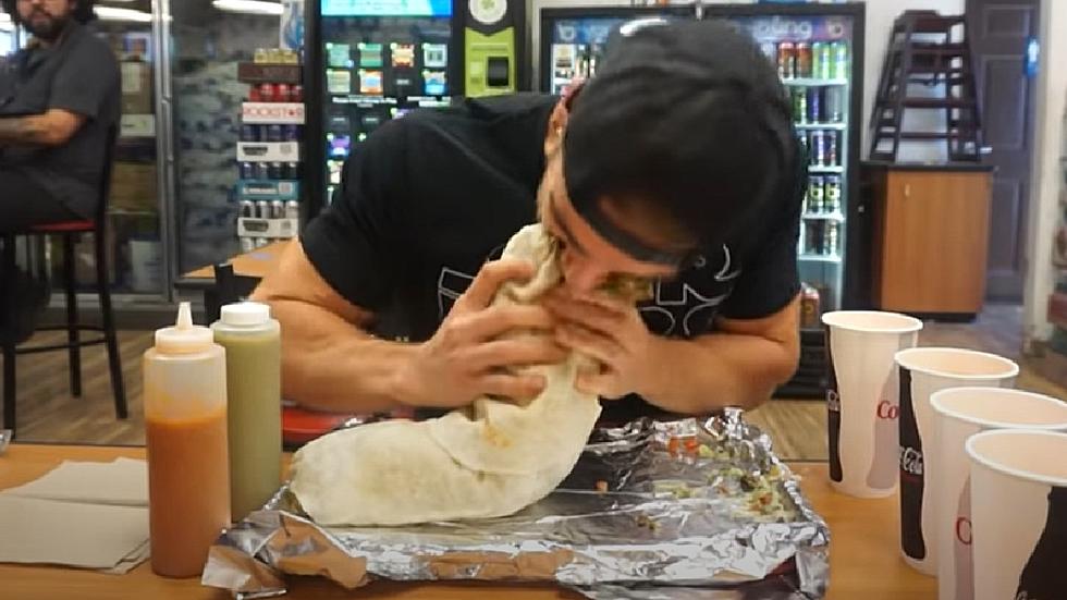 Watch Pro Eater, Joel Hansen, Destroy Bullseye Burger&#8217;s &#8216;Impossible Burrito Challenge&#8217;