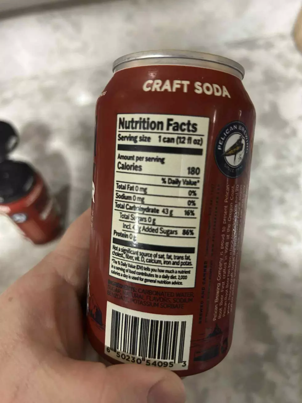 nutrition facts on a can of soda.