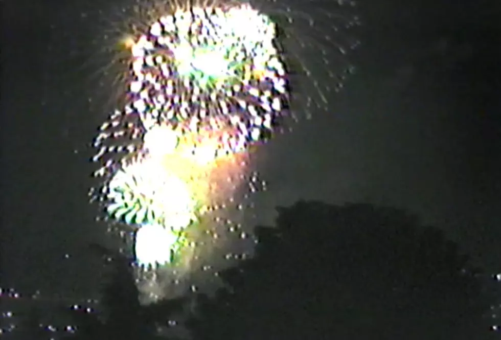 fireworks from a vintage VHS tape