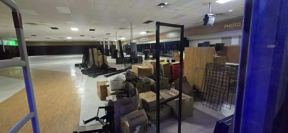 vacant store with boxes.