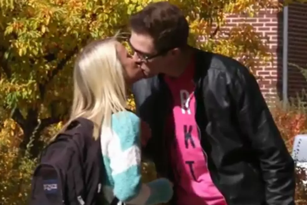 Pranksters Turn Their Plain Shirts Pink for a Cheap Way to Get a Kiss