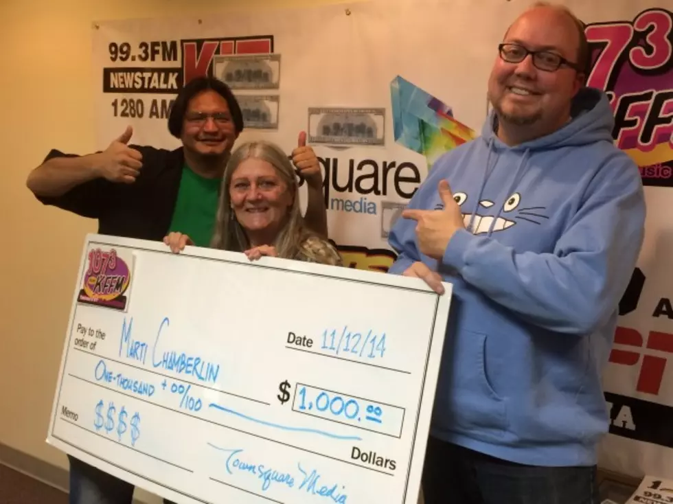 Congrats, Marti Chamberlin of Yakima &#8212; Winner of $1,000