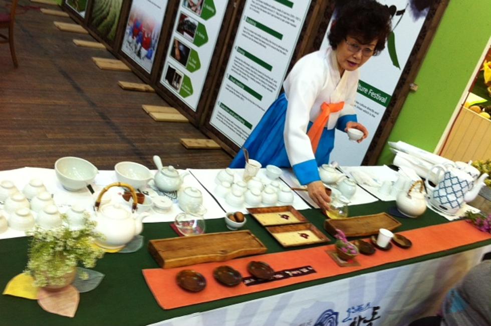 Pouring Tea at the Korean Tea Booth at the Central Washington State Fair