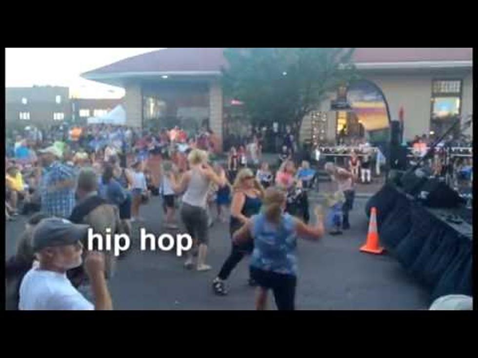 Dancing at Downtown Summer Night with Different Music