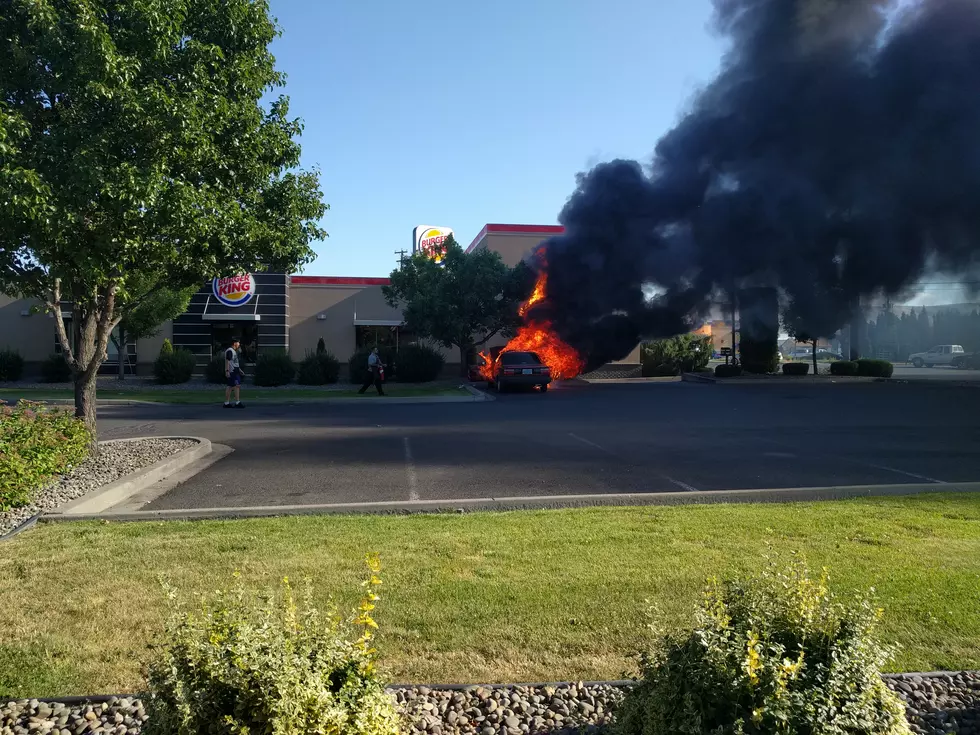 Car Fire at Yakima Burger King is a Scary Sight to See