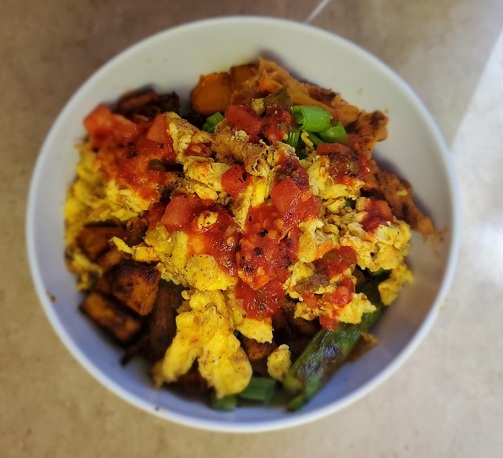 His and Hers Breakfast: Chorizo Burritos/Veggie Scramble Recipe