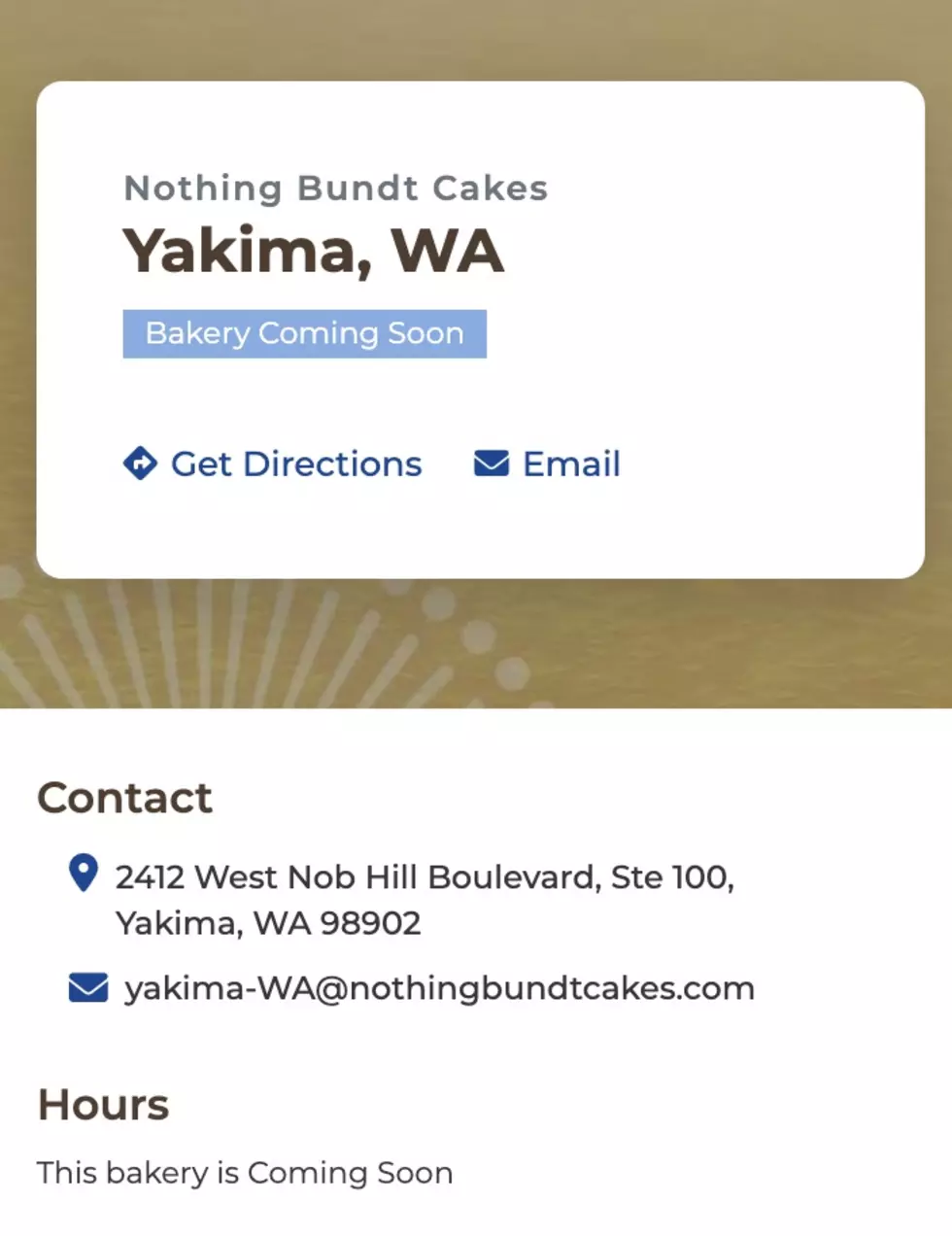 Nothing Bundt Cakes Yakima Location