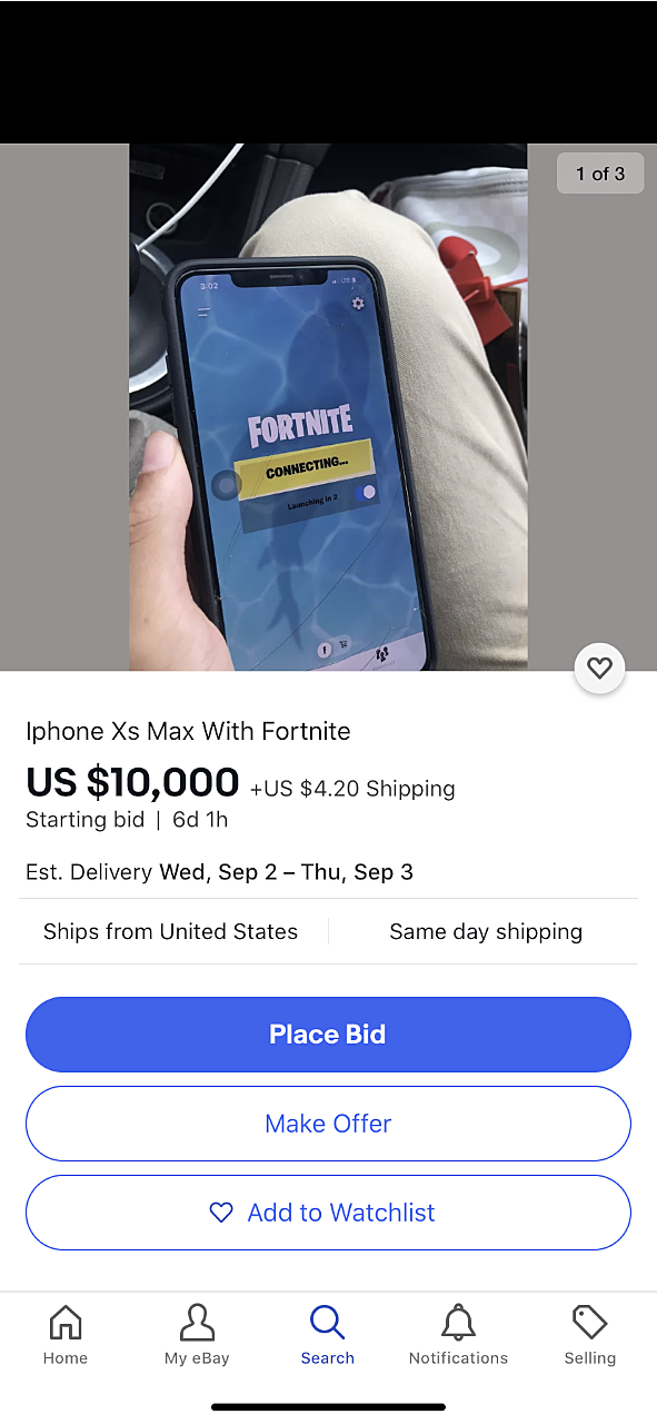 iPhones With Fortnite Installed Up for Sale on  for Thousands of  Dollars