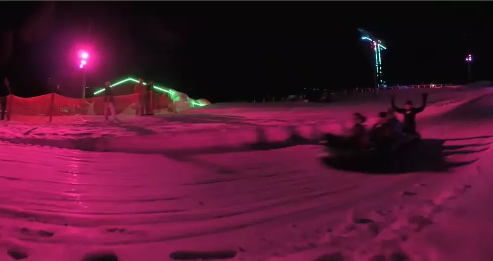 Snow Tubing, LED Lights, Winter Fun at Night at Mt. Hood in Oregon
