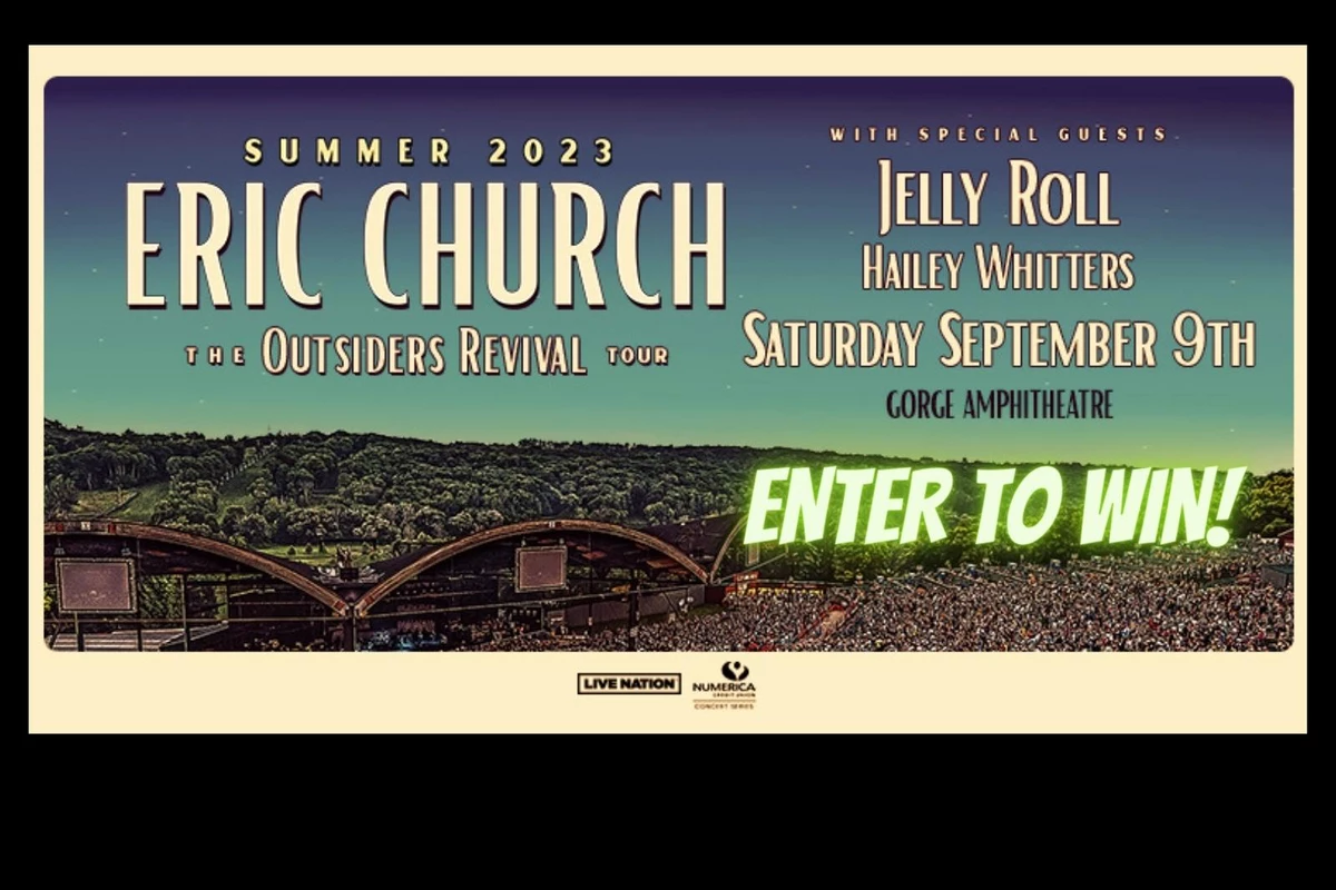 Eric Church, Jelly Roll, at The Gorge in September on Sale 1/20