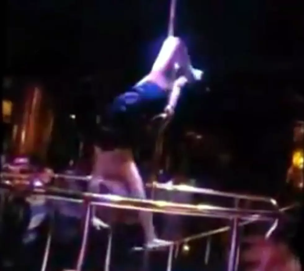 Stripper Climbs Pole, Stripper Falls on Head. Hilarious. [VIDEO]