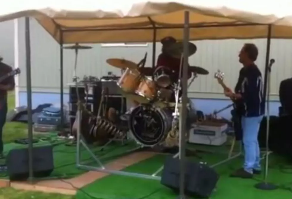 Man Playing On a Bouncing Drum Kit May Be the Weirdest Drummer Ever