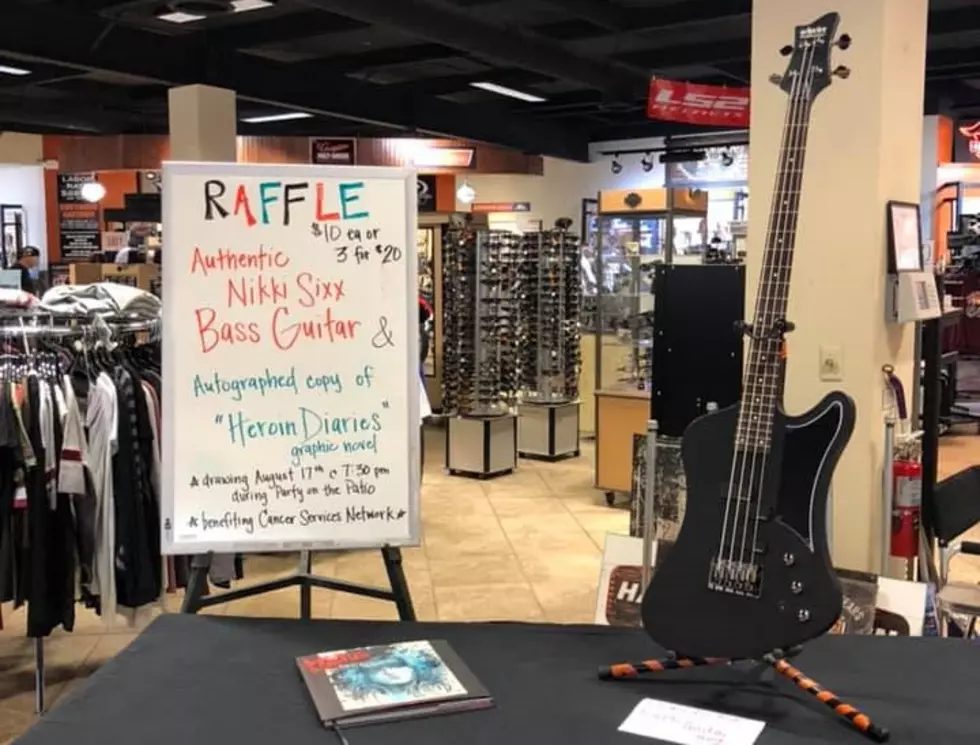 Nikki Sixx Bass + Signed Book Raffle for Cancer Services Network