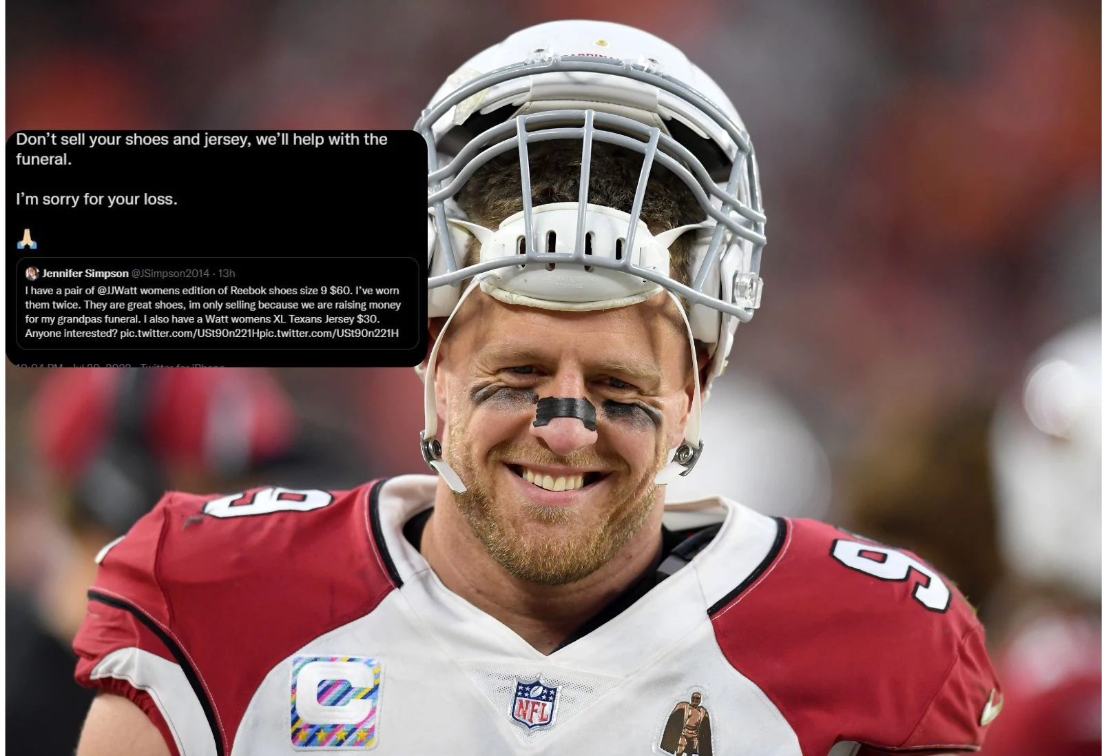 Arizona Cardinals: J.J. Watt 2022 Black Jersey - Officially Licensed NFL  Removable Adhesive Decal