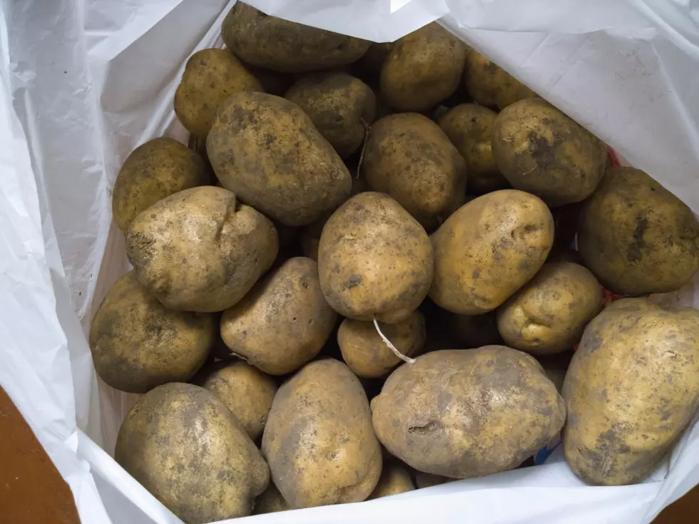 Potatoes on the floor.