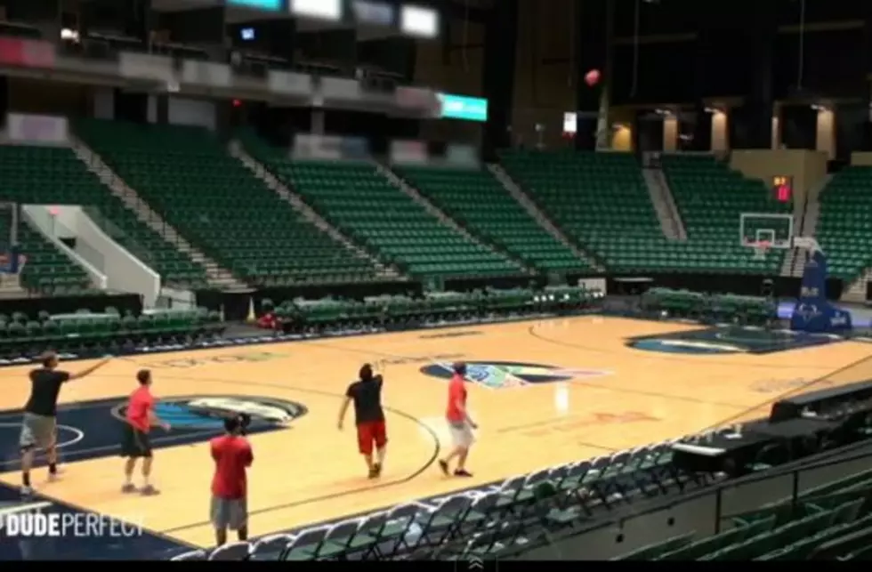 Dude Perfect Takes on the Arena With Some Crazy Basketball Trickshots