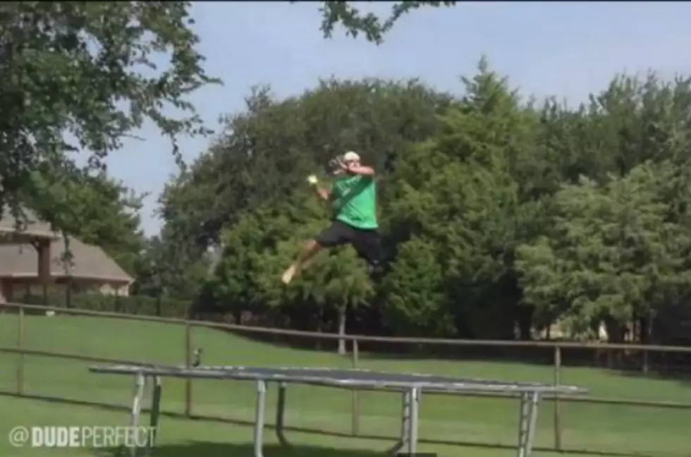 Dude Perfect Have Fun With Pool Shots, Balcony Baskets and Trampoline Tosses in the Latest NERF Trick Shots Edition