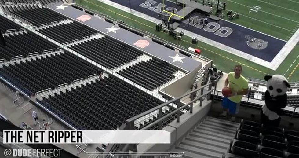 Dude Perfect at AT&T Stadium for the Upper Deck, Locker Room Bounce, Camera Platform + More Final Four Trick Shots