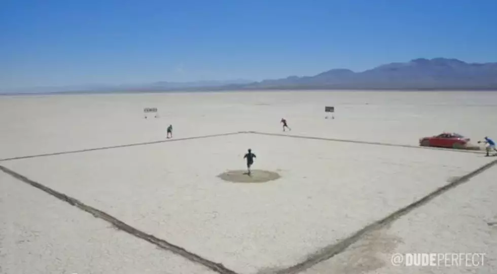 Dude Perfect Head to the Desert for Baseball With Cars, Threading the Needle & Painting the Corners Trick Shots