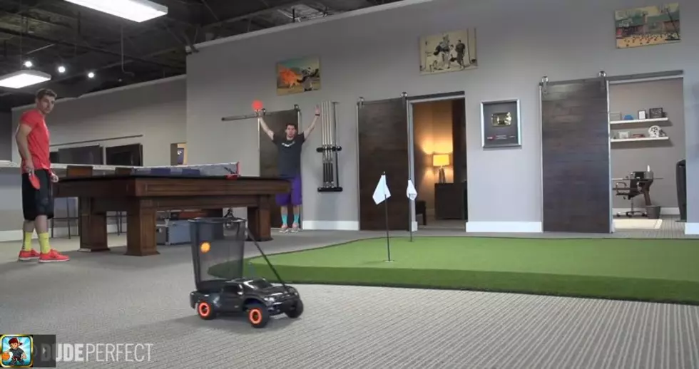 Dude Perfect Present Office Bowling, Putting Green & Pool Table Trick Shots and More in the New Office Edition