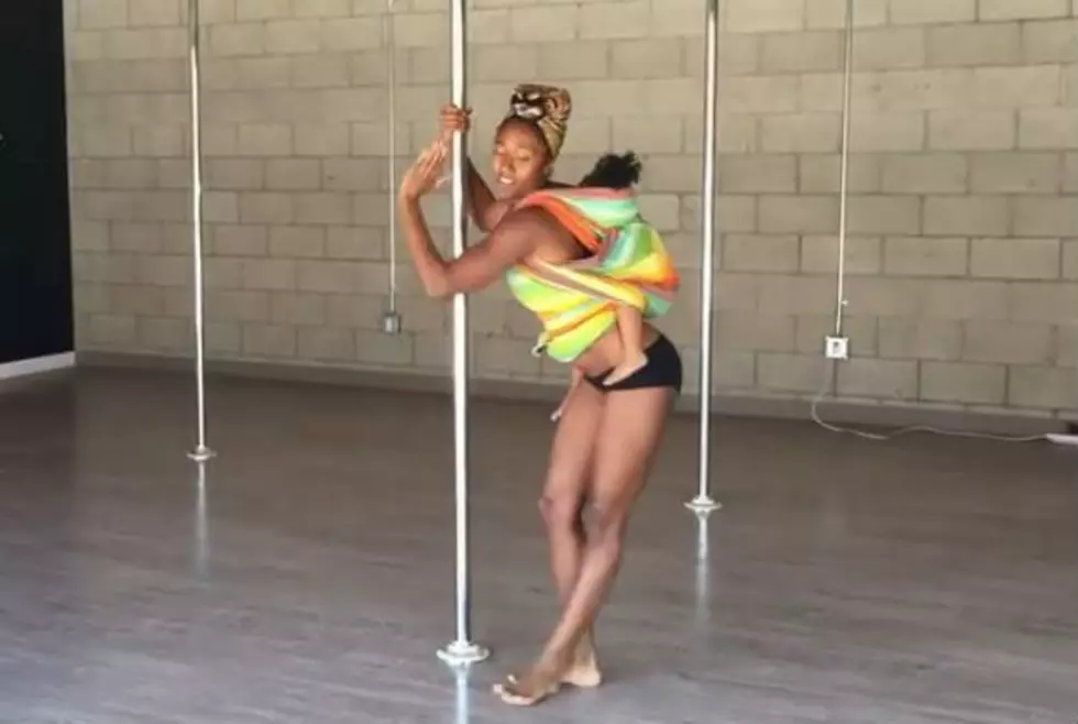 Mother Pole Dances to ‘The Circle of Life’ With Baby on Back