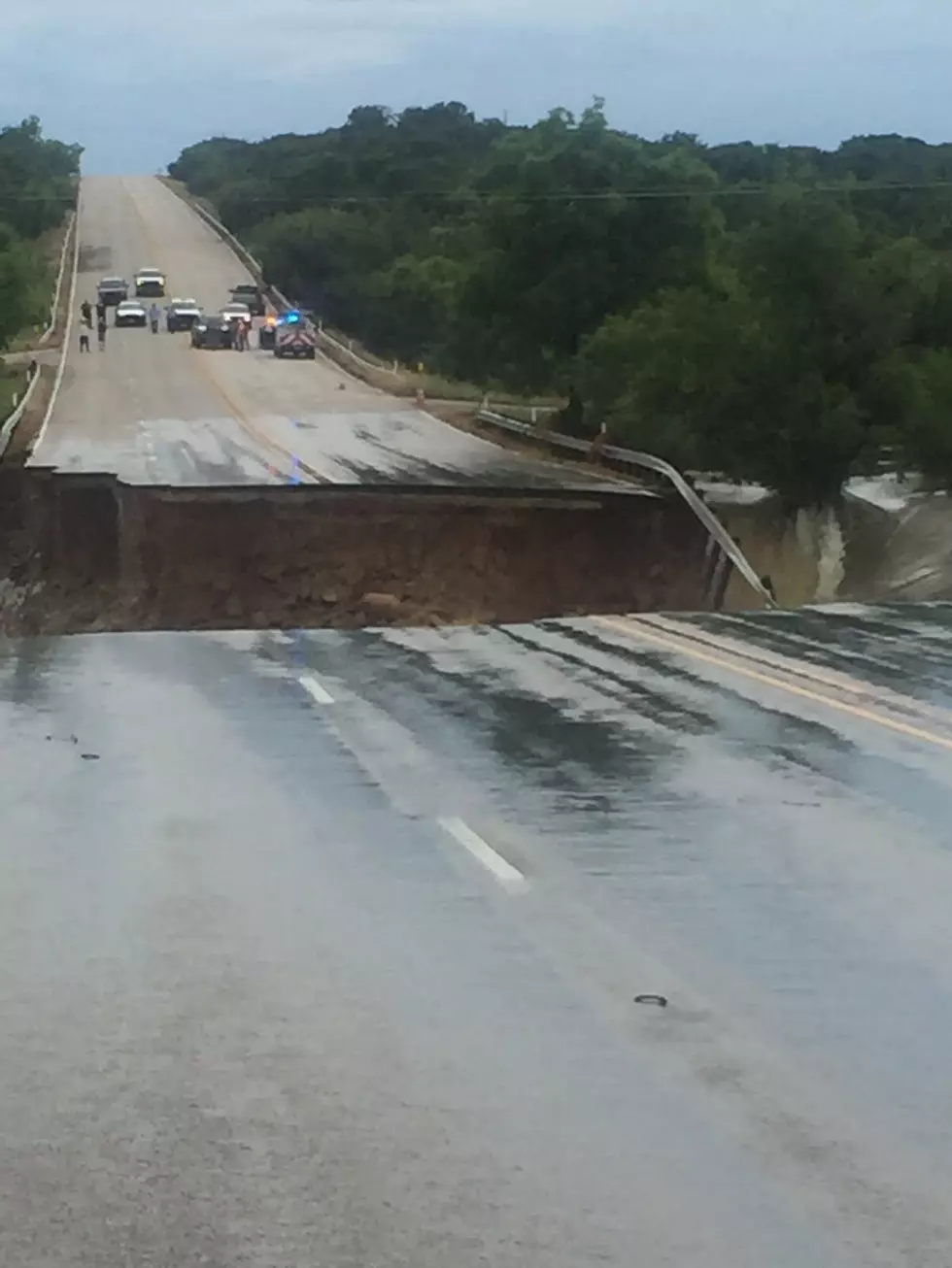 Part of Texas State Highway 6 Washed Away North of Cisco