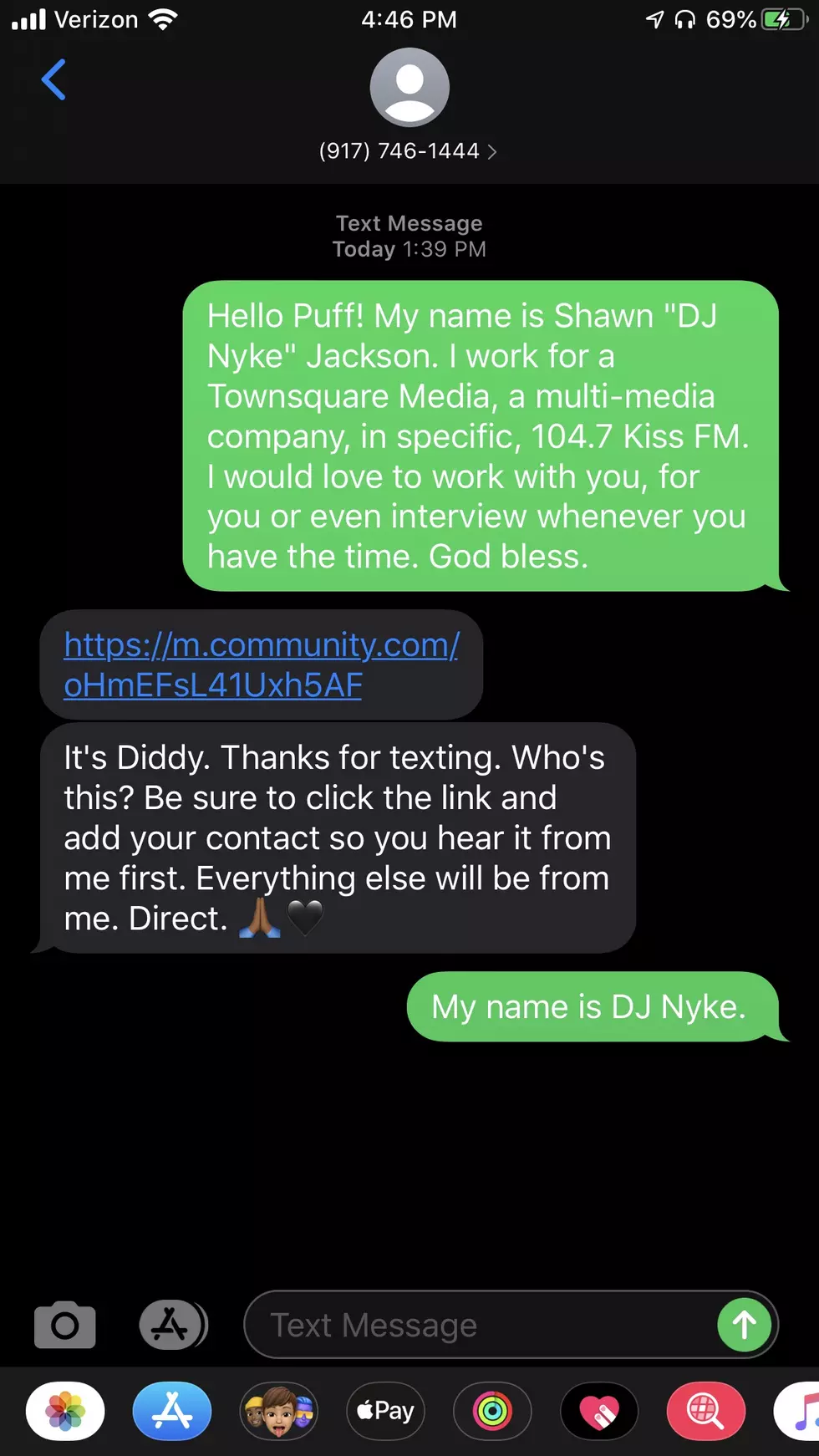 Sean "Diddy" Combs - Text Response