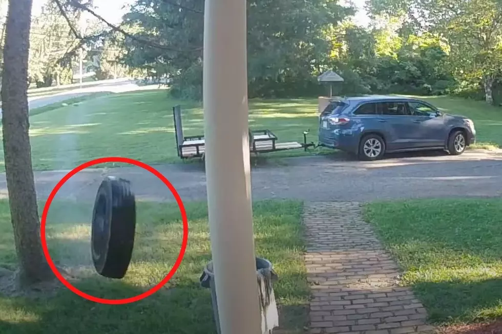 Rogue 65 mph Speeding Tire Crashes Into House & Rings Doorbell