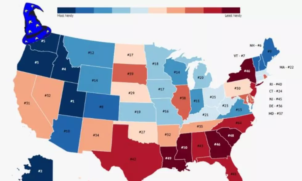Nerdiest States - 2021 Map