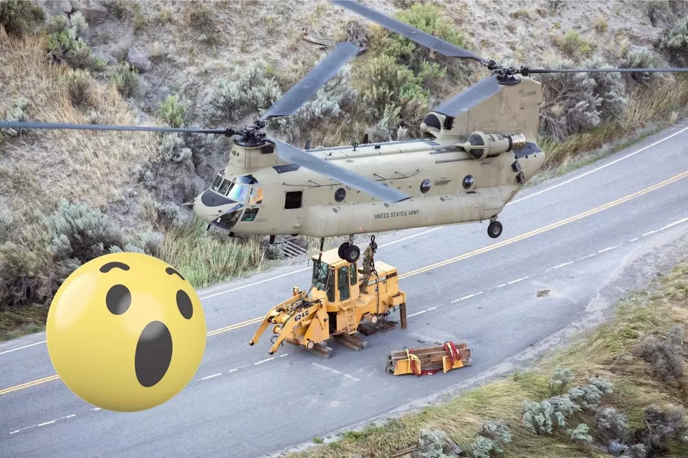 Stranded Yellowstone Front Loader Gets Air Lifted by Montana National Guard