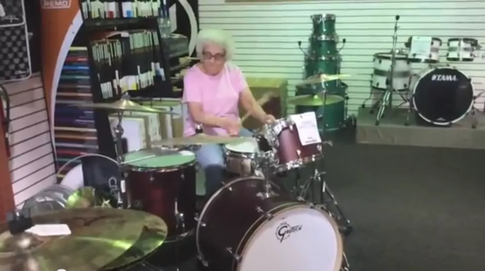 Watch Granny Surprise Everyone at the Drum Shop [VIDEO]