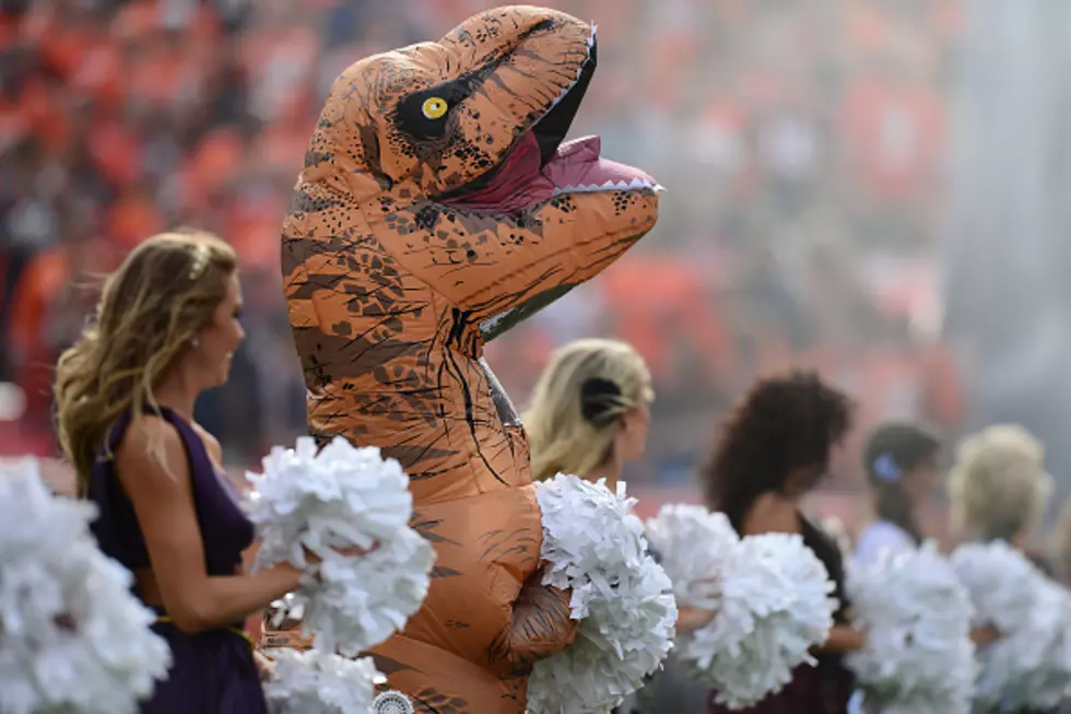 Broncos Cheerleader Nails Routine Dressed As A T-Rex