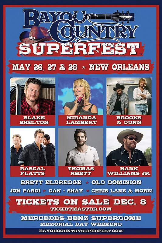 Bayou Country Superfest 2018 Seating Chart