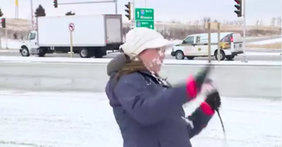 Reporter Hit In Face With Snowball