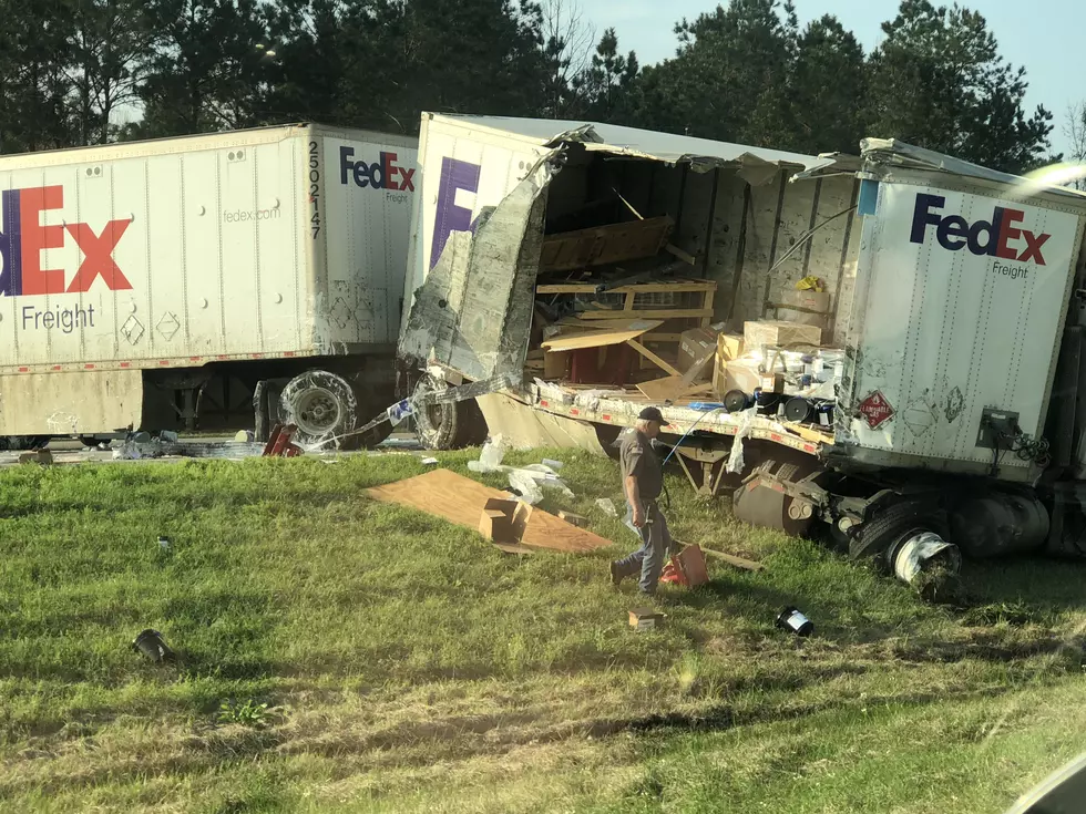 Fed Ex Truck Spill Causes Big Delays on I-10 By LA/TX State Line