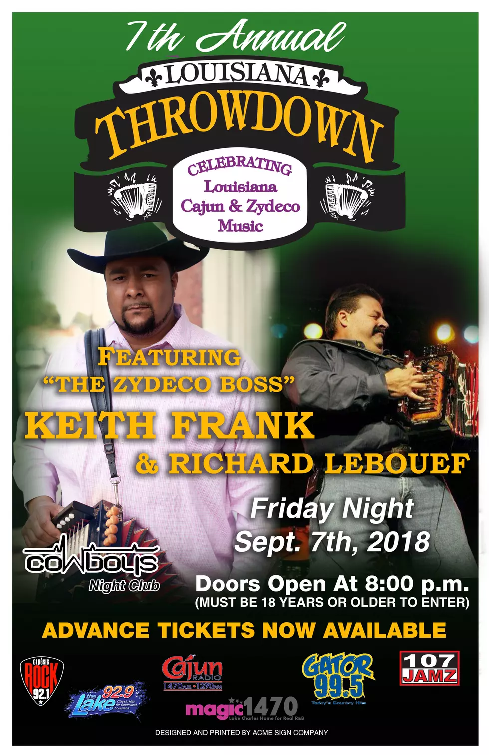 Louisiana Throwdown Set With Keith Frank & Richard LeBouef Sept. 7