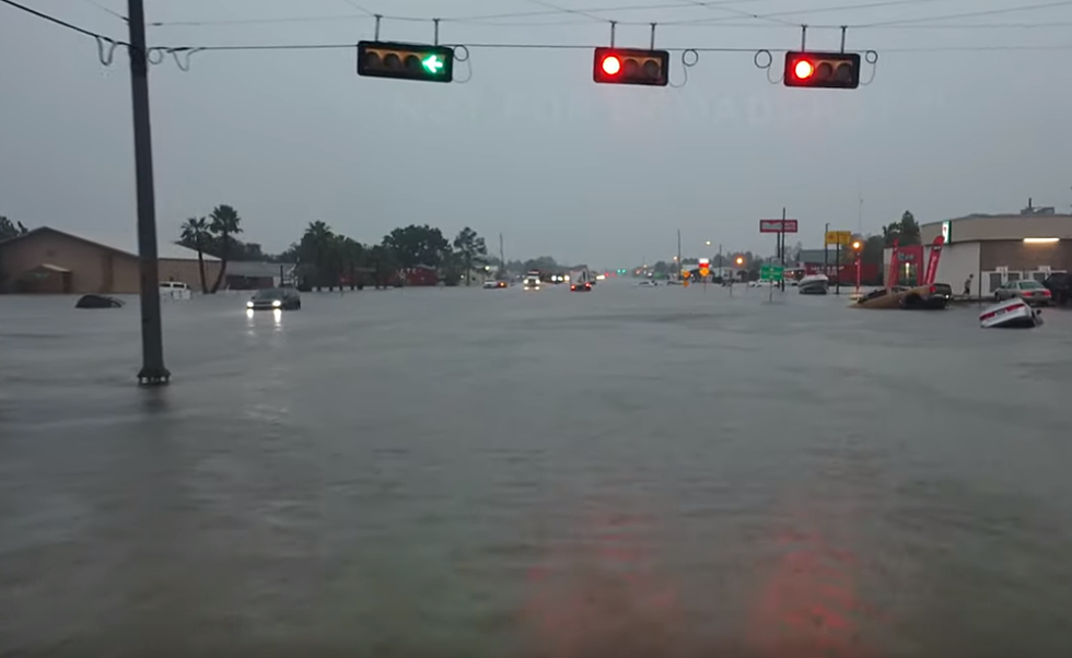 Watch Drone Flyover Of The Flooding In Winnie Texas