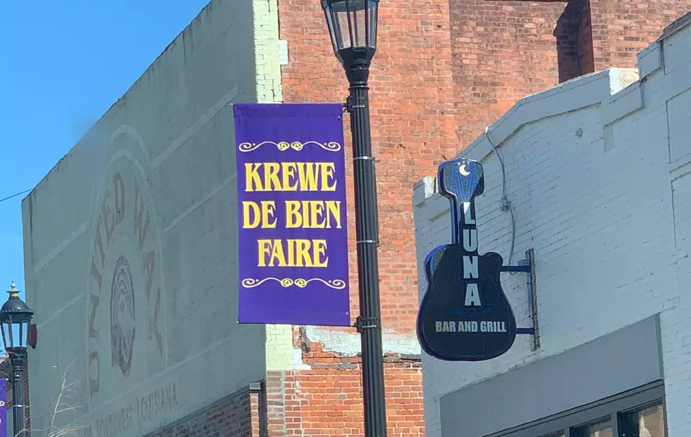 Krewe Banners Going Up In Downtown Lake Charles