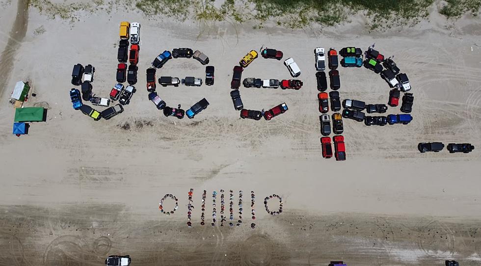 Jeeps From Texas and Louisiana Get Together at Holly Beach to Spell Jeep