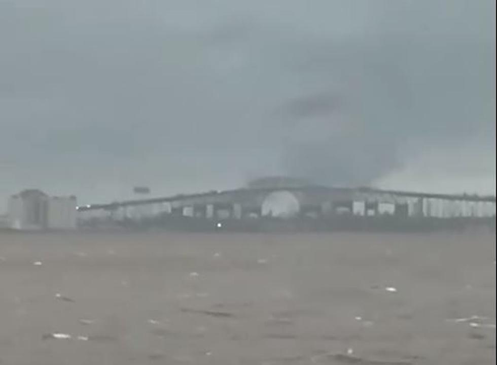 Video Of Funnel Cloud Passing North Of I-10 Bridge In Lake Charles Yesterday
