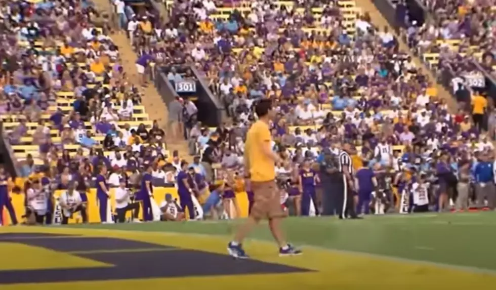 LSU Fan Walks On Field During A Play Saturday Night 