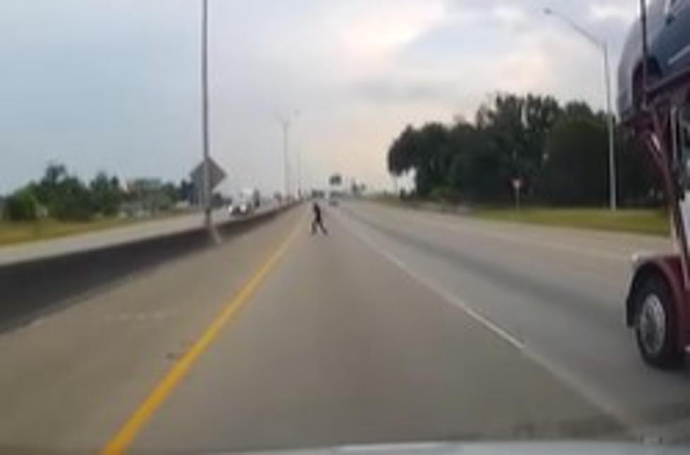 Watch Guy Almost Get Hit While Walking On I-10 In Lake Charles