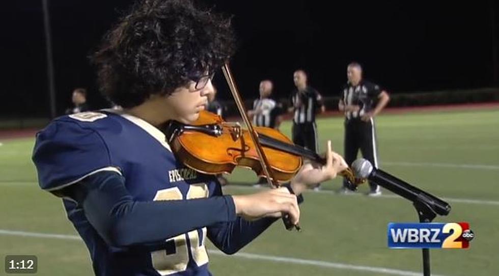 Louisiana Football Player Plays National Anthem On Violin Before Playoff Game