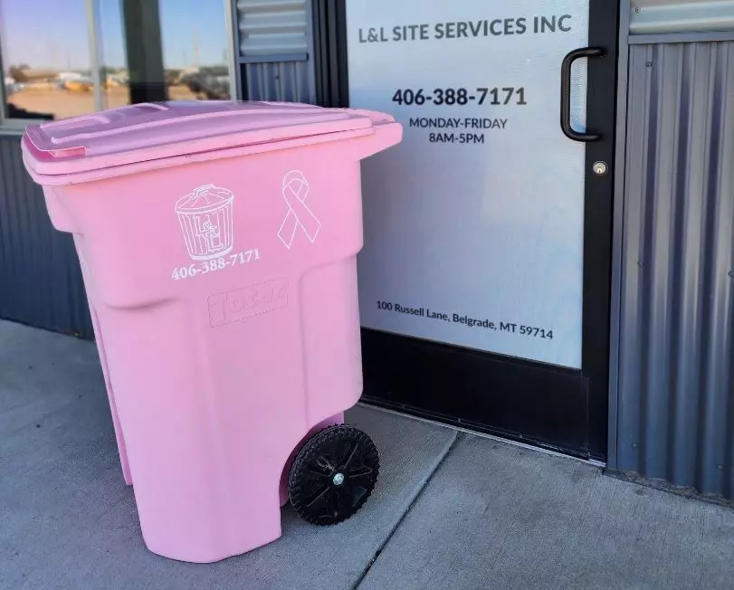Pink Trash Cans at