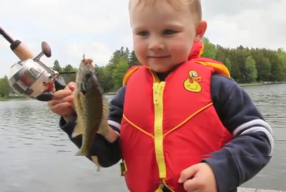 Three Year Old Hooks First Fish Of His Life: Video