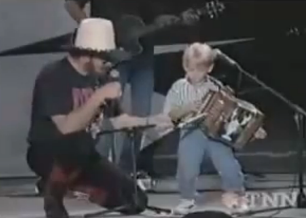 Adorable Four Year Old Hunter Hayes Plays The Accordian While Singing With Hank Williams Jr 
