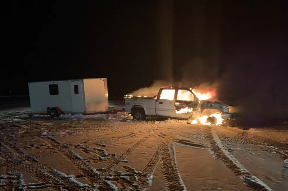 Truck Bursts Into Flames On Minnesota Lake