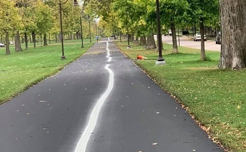 Epic Fail! Repainted Lines on Popular Minnesota Walking + Biking Path Are Just A Bit Off