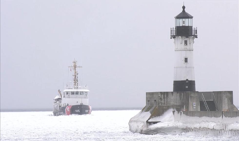 Ice -Breaking On Lake Superior in Duluth Signals Arrival of Shipping Season is Near